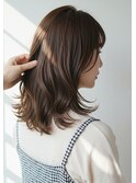 30代/40代/50代/ミディアムレイヤー/ゆる巻き/フェイスレイヤー
