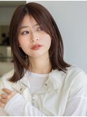 卵型　美髪　切りっぱなしボブ　ミディアムレイヤー