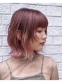 ナンバー 天王寺(NUMBER)&nbsp;切りっぱなしボブ×ピンクグラデーション♪