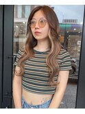 #プルエクステ#ハイライト#ロングヘア
