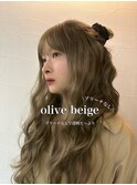 ☆ブリーチなしダブルカラー オリーブ オリーブベージュ ボブ
