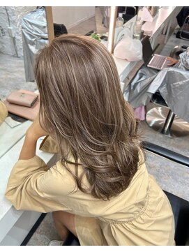 ブレンド 渋谷(BLend) ホワイトグレージュミニウルフデジタルパーマチェリーブラウン