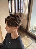 ナチュラルブラウンセンターパート韓国メンズカット20代30代40代