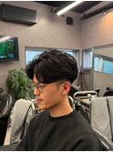 センターパート/ニュアンスパーマ/韓国/フェーザーパーマ/眉毛