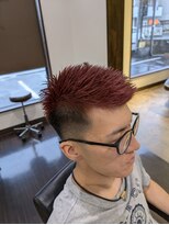 メンズヘアーサロン ヴォヤージュ ヘアー アンド フェイス(Voyage) 赤髪ベリーショート