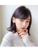 簡単外はね/耳掛け/ナチュラルミディアム/黒髪カタログ