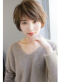 ラベンダーアッシュ小顔丸みショートウルフ大人可愛い