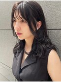 アッシュダークカラー×ウェーブミディアム