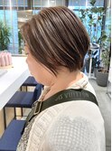 大人ショート/ひし形シルエット/白髪ぼかし髪質改善30代40代50代