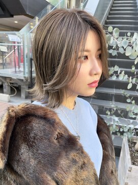 ヌード(NUDE) NUDE 10代20代30代レイヤーボブ 切りっぱなしボブ前下がりボブ