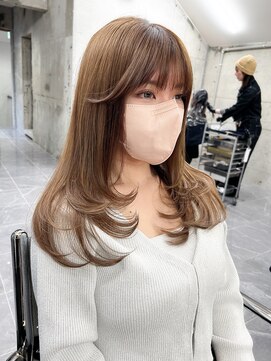 サイン 渋谷(SIGN) レイヤーカットインナーカラーイヤリングカラー色落ち綺麗表参道