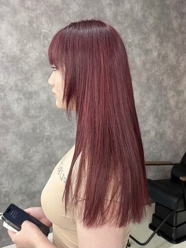 リル 溝の口(LiL) ワインレッド/溝の口/ブリーチ/ダブルカラー/レイヤーカット