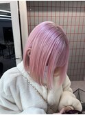 イメチェン/ホワイトブロンド/外ハネボブ/ワイドバング/渋谷