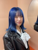 キジ(KIJI) 姫カットレイヤー/サファイアブルー/ハイトーンカラー