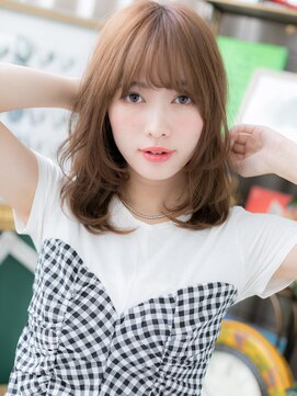 カバーヘア ブリス 上尾西口店(COVER HAIR bliss) 韓国風前髪パーマミディアムレイヤーカットh4上尾20代30代40代