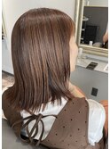 ボブ/ミディアム/秋カラー/マロンブラウン