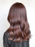 ブリーチなしピンクブラウン◎美髪ミディレイヤー