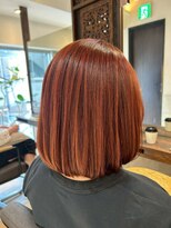 ヘアリゾート粋 ティガ 池袋店(tiga)&nbsp;透明感オレンジブラウン/ミディアムボブ