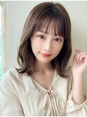 大人かわいいフェザーバングマロングレージュ30代Silk-lei吉祥寺