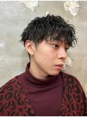 マッシュ ツイストスパイラル 波巻きパーマ センターパート