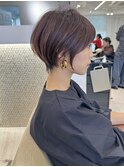 前髪あり耳掛け丸みくびれショートボブ20代30代40代50代（蘭）