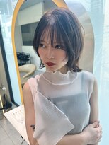 ロンドメリア 天神大名店(Lond Melia) ★レイヤーカットデザインカラーオリーブベージュウェットヘア