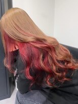 ベレーザ 渋谷(BELEZA)&nbsp;11152艶髪マロンベージュ韓国風巻きワインレッドインナーカラー