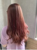 ブリーチ無しピンクヘアー