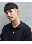 マッシュ刈り上げショートブルーブラックフェザーショート韓国
