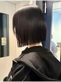 ボブ/切りっぱなし/酸性縮毛矯正/ぱつっとボブ
