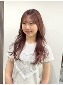 ブリーチで作るピンクベージュ/レイヤーカットで巻き髪♪
