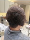 大人コンパクトショート/白髪ぼかし/40代/50代/60代