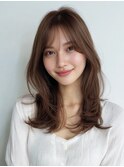レイヤーカット　顔まわり　韓国風