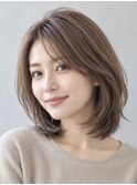 ミディアムレイヤー 白髪ぼかし ハイライト 40代50代60代
