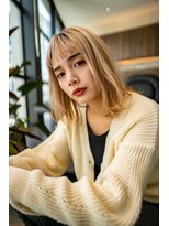 ケアリー 武蔵小杉(Carelly)&nbsp;大人かわいい前髪セシルカットココアブラウンフリンジウェーブ