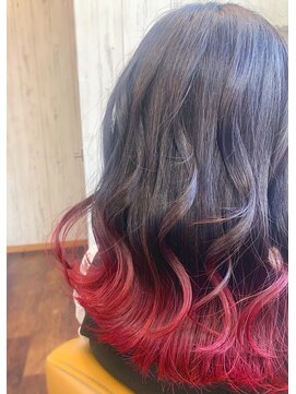リスキーズ(RISKY'S) #裾カラー　Rouge Red gradation