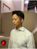 七三オールバック 田町 理容室 アイロンパーマ