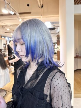 ブリッツ レボ(BLITZ-REVO) ハイトーン毛先ブルー×ウルフ　ひろ