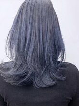 「透明感ブルージュ」=透明感ベージュ×ブルー[ダブルカラー/ケアブリーチ/インナーカラー/ハイライト