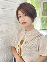 大人ショート/ショートボブ/マチルダボブ/ピンクベージュ/卵型