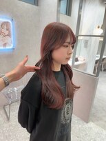 ロンド レア 天神大名店(Lond Le’a)&nbsp;天神大名ダブルカラーブリーチ無しワインレッド