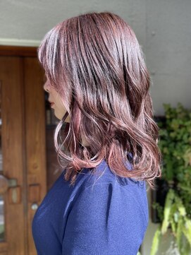 スクエアウーノ 博多(SQUARE＊UNO HAKATA) ピンクヴァイオレット　顔周りカット　艶カラー　20代30代