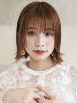 ビビディバビディブー(Bibbidi.bobbidi.boo) 外ハネボブブラウンカラー前髪あり