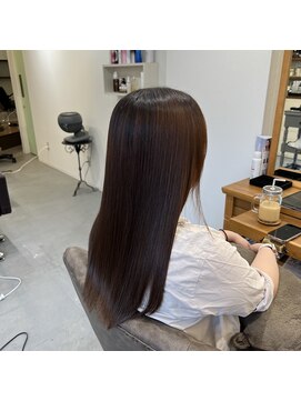 アンクル(ancre) 艶髪ストレート×ロング×モカブラウン×髪質改善【広島】