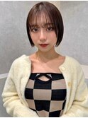グレーベージュ/斜めバング/フレンチガーリー/ネイビー[笹塚]