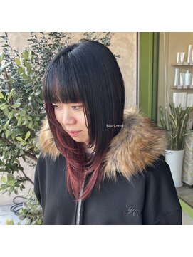 ヘアーメイク アンニコ(hair make an nico) red×Black アンブレラカラー