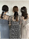 華やか編みおろし*タイト編み下ろし*ねじりツインハーフアップ