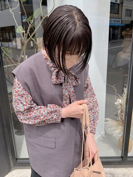 ヘアー アイス ルーチェ(HAIR ICI LUCE) ブリーチなしダブルカラーで作るショコラブラウン/落合