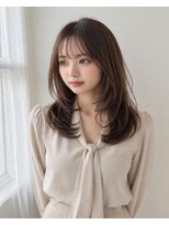 アスフィーダ(A'sfida)&nbsp;柔らか透け感レイヤーミディ × ナチュラルブラウン