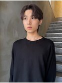 メンズカラーラベンダーカラーセンターパートウルフ